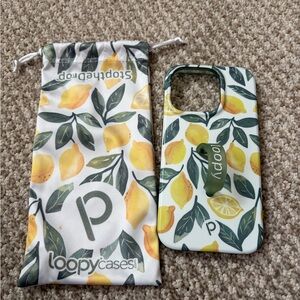 Loopy Case Lemon Pattern with Green Loop